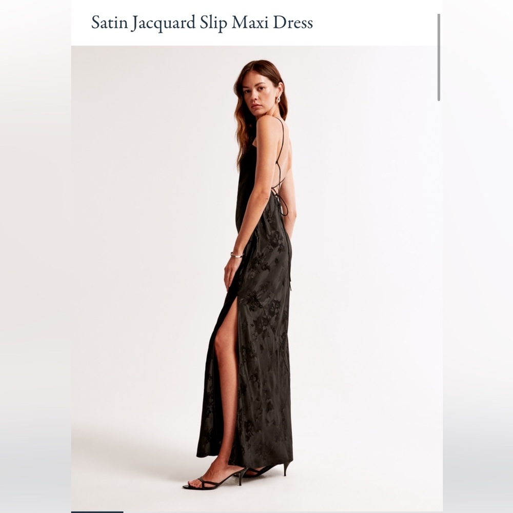 Abercrombie and fitch satin jacquard slip maxi dress